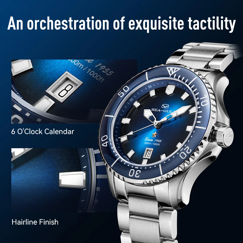 SEA-GULL Orologio meccanico da uomo, serie Ocean, movimento ST2500 SEA-GULL Orologio meccanico da uomo, serie Ocean, movimento ST2500