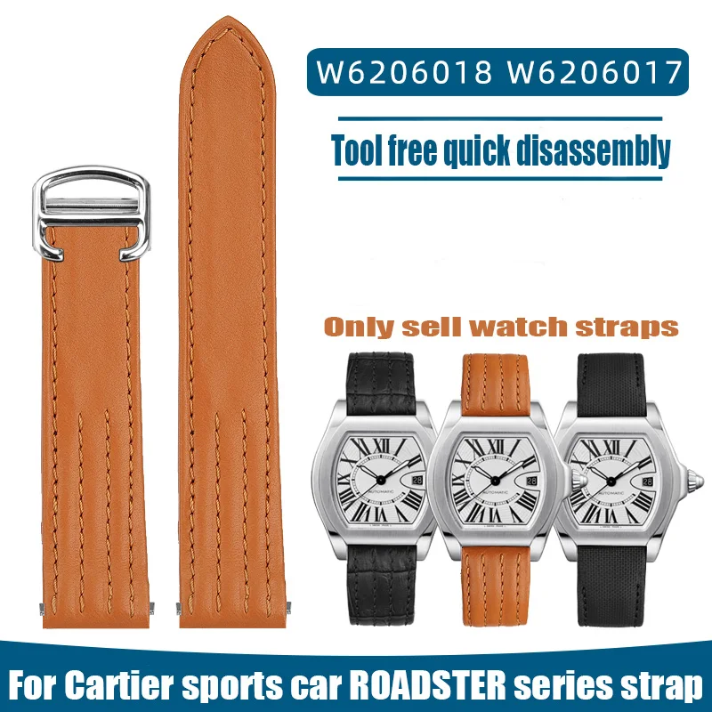 Per Cartier Roadster W6206018 W6206017 Cinturino In Nylon Da Uomo Interfaccia A Sgancio Rapido Cinturino In Pelle Cinturino In Pelle Di Vacchetta Da 1