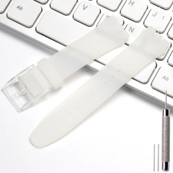Silicone Watch Band for Women and Kids - Soft, Waterproof Replacement Strap with Tool (Translucent)