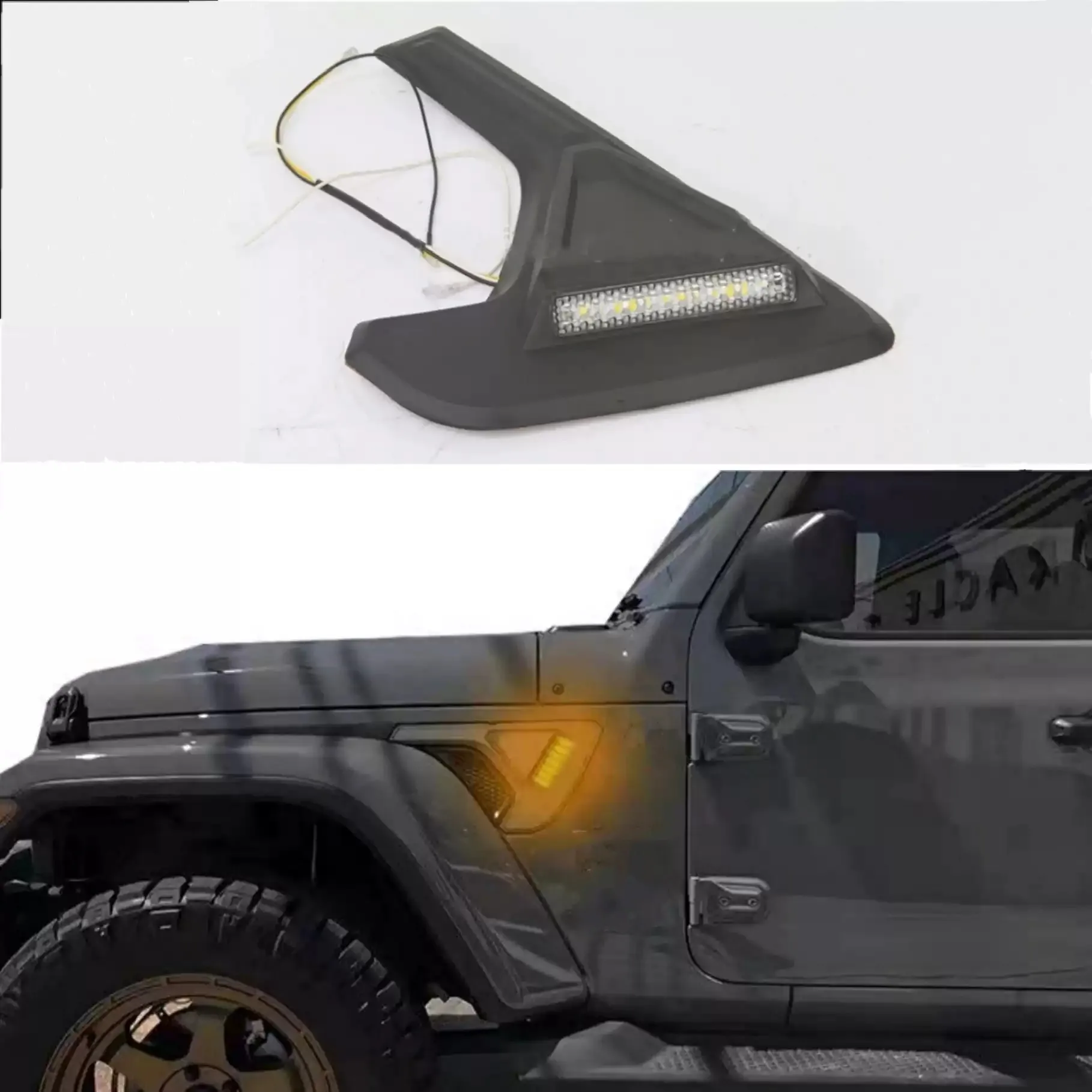 CarFrontSideFenderLightForJeepWranglerJL1821LEDDRLDaytime