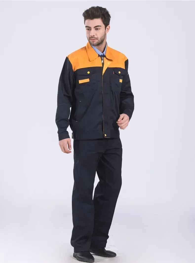 

Mechanics Men High Workwear Repairman Quality for 2 Pants PCS Work Jacket Auto And Clothing Working Clothes