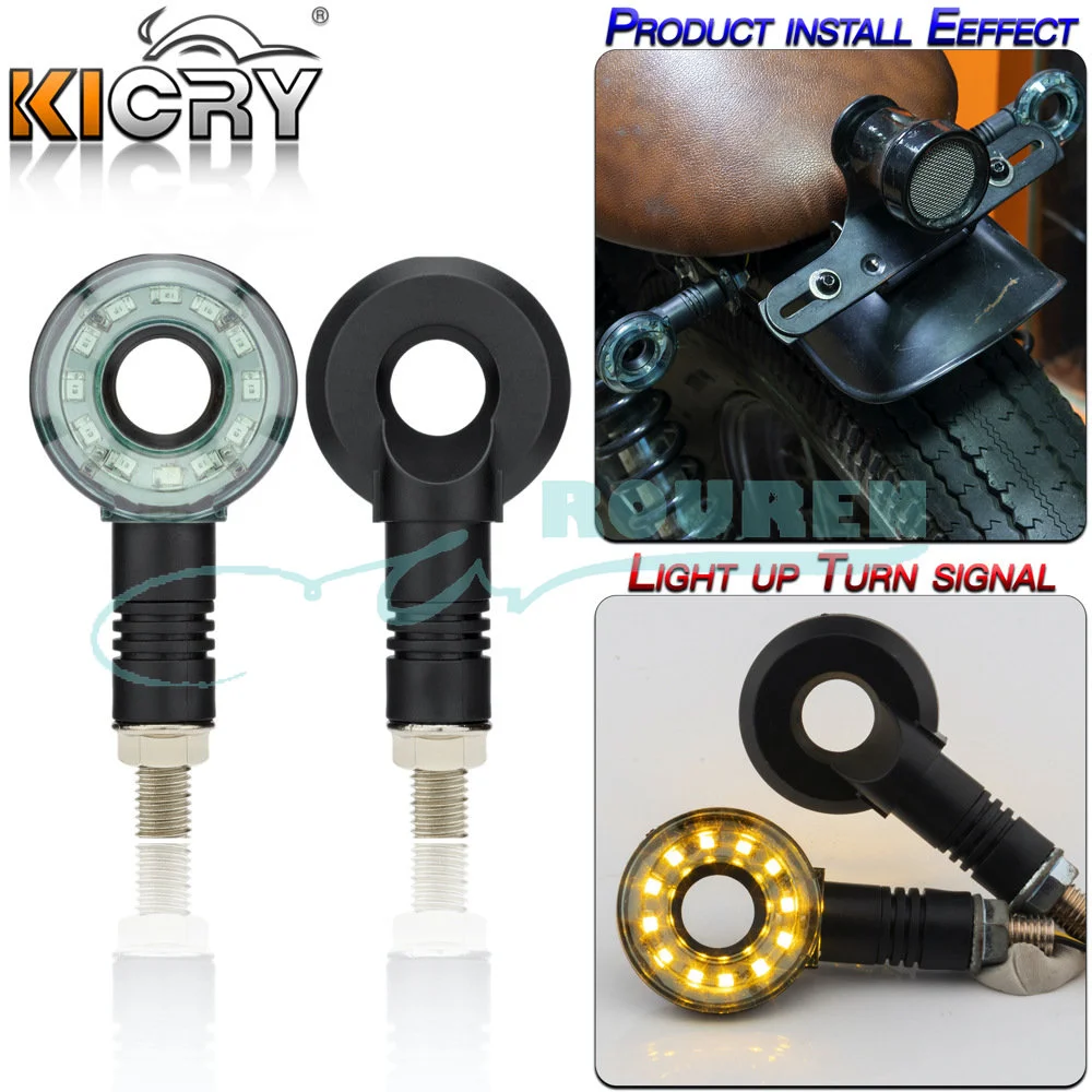 

2PCS Motorcycle Accessories Rear Round Turn Signal Indicator Light Tail Lamp Universal ATV Dirt Bike Cafe Racer Modified Parts