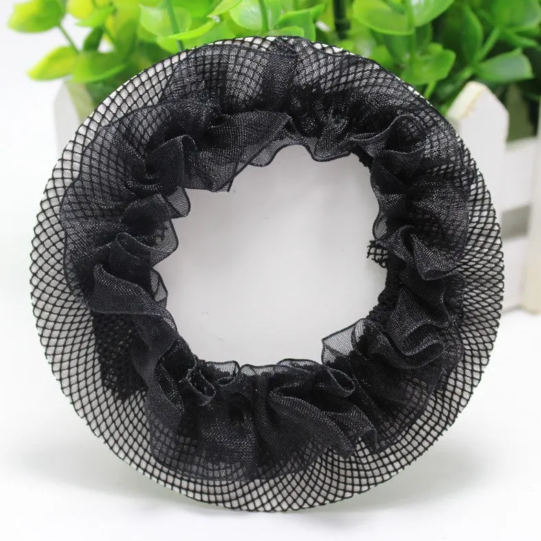 Bun Cover Snood Women Hair Net Ballet Dance Skating Crochet Fanchon Rhinestone Styling Headwear Accessories women hair net