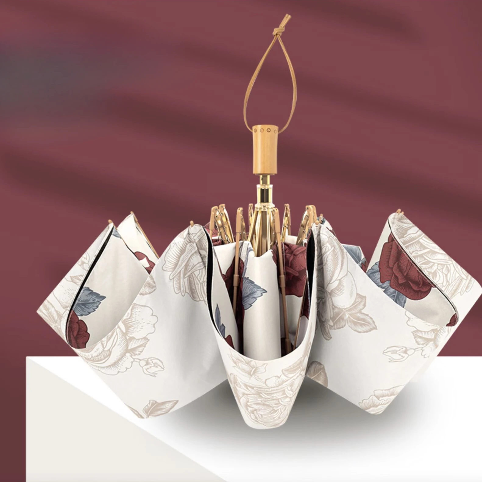 1pcs Double-layer Sun Umbrella Anti-UV Sunshade Umbrella Sunny and Rainy Umbrella Portable Folding Good-looking Female