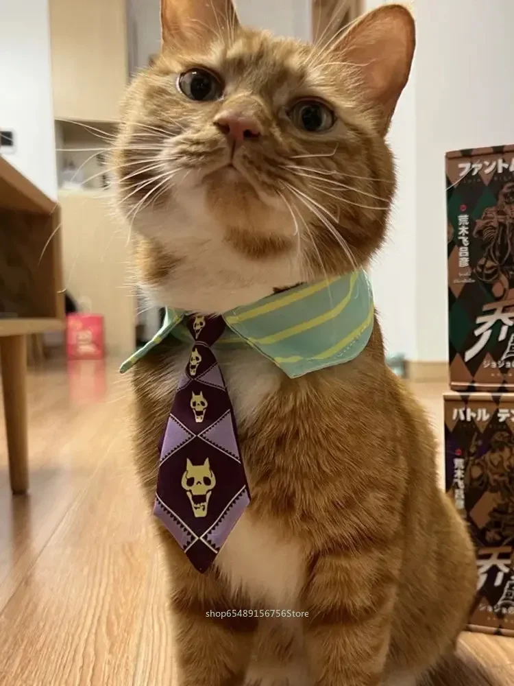 Anime JoJo's Bizarre Adventure Mini Pet Tie Cosplay Giorno Bruno Jotaro Animal Necktie Christmas Accessories Props