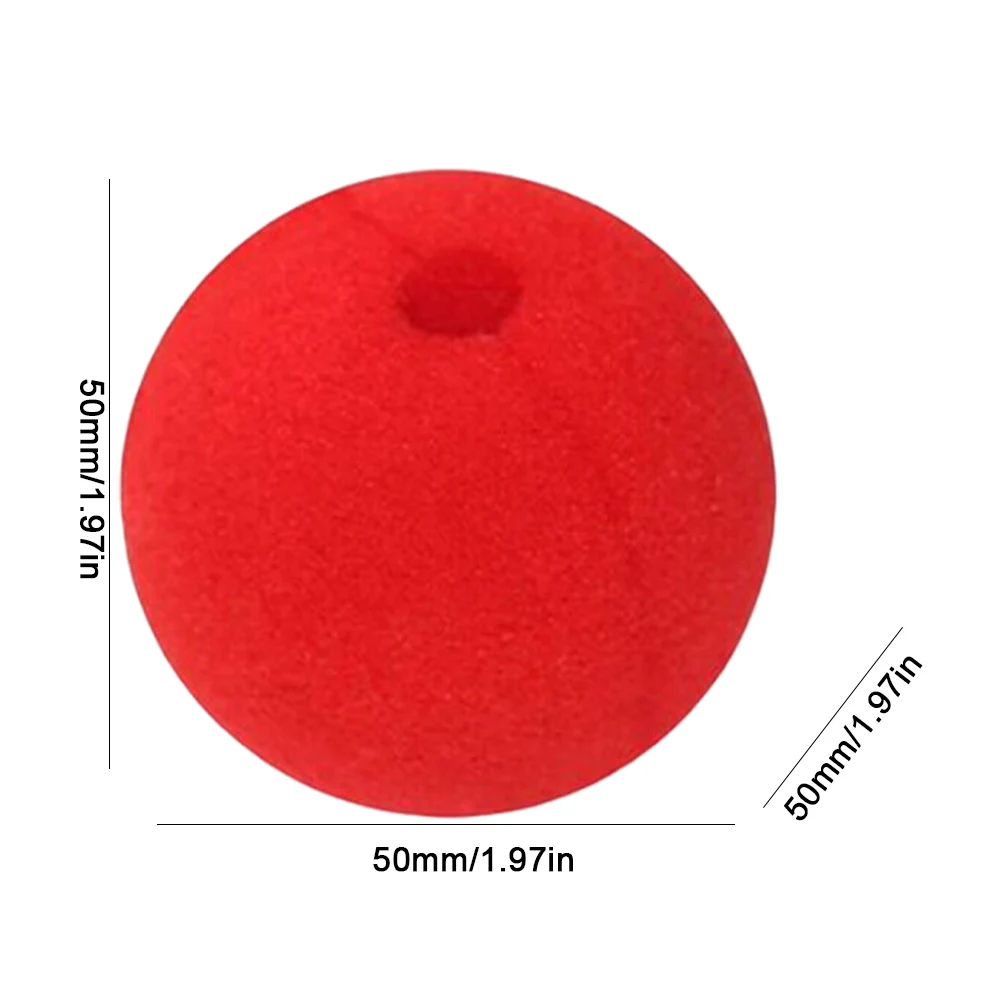50mm Red Sponge Balls Foam Circus Clown Nose Reusable for Red Nose Day Red Sponge Clown Nose Clown Nose Circus Foam Ball Red