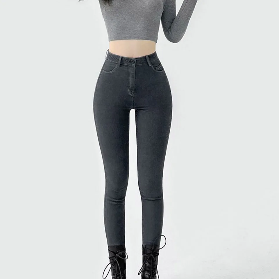 Summer Jeans Korean Fashion Women Business Travel High Quality Mid Rise Slim Fit Personalized Versatile Comfortable Pencil Pants