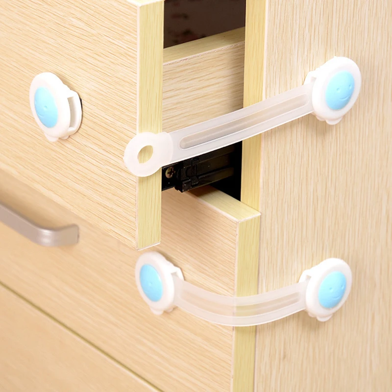 10Pcs Child Safety Cabinet Lock Baby Security Protector Door Fridge Blockers Plastic Lock for Cupboards Childproof