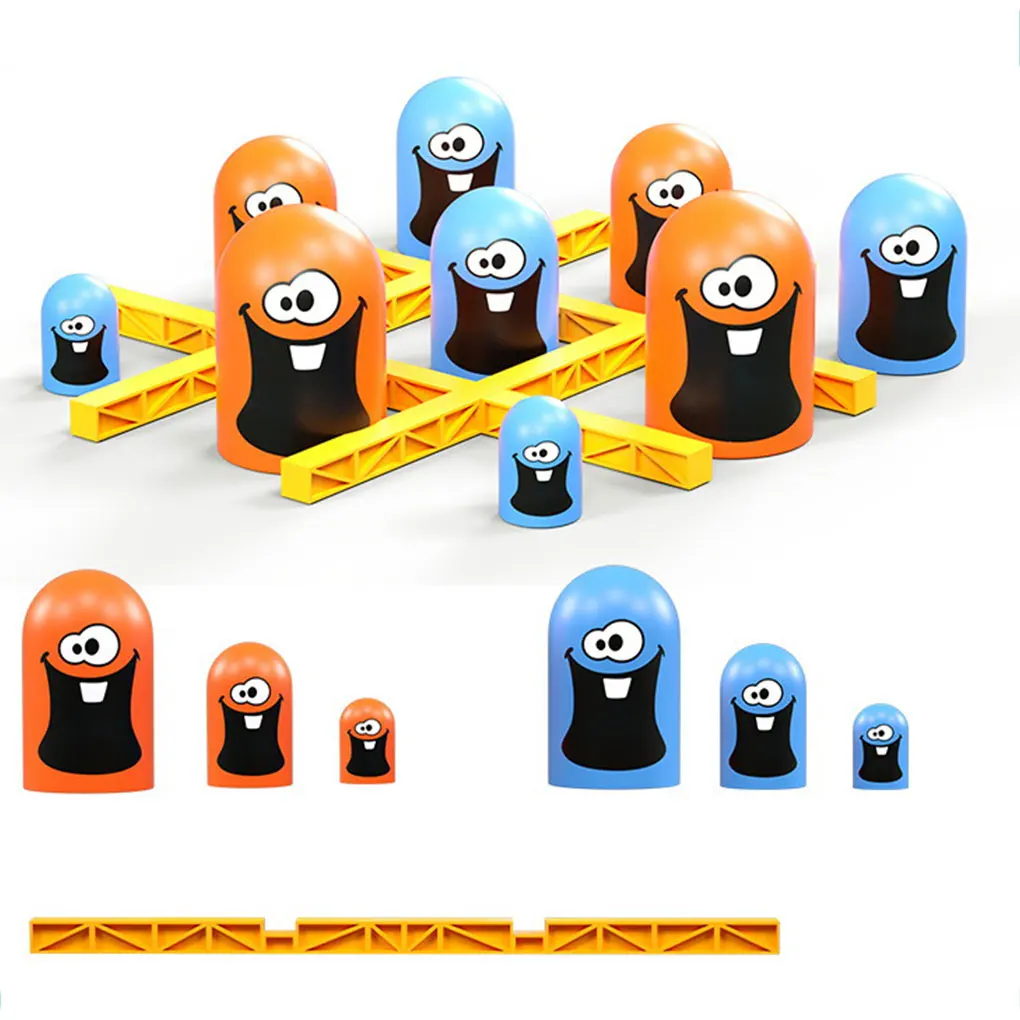 Develop Strategic Thinking Exciting Gobble Board Game Edutainment ABS Tic-tac-toe Game Small Thinking Training Toys