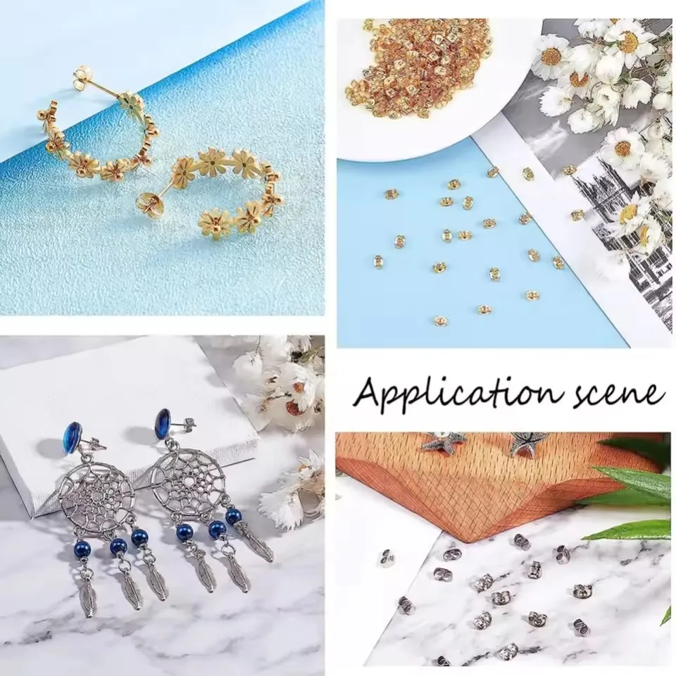 Butterfly Earring Safety Back Stopper Stainless Steel 4.5x6mm 100pcs for Stud Jewelry Making