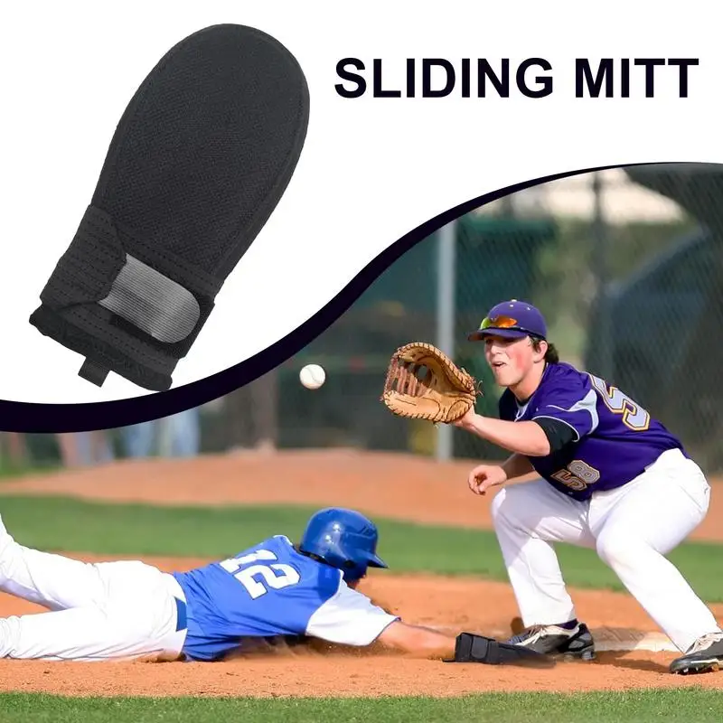 Baseball Sliding Mitt Softball Gloves For Adults Baseball Sliding Mitt Hand Protection Adjustable Protective Right Left Hand