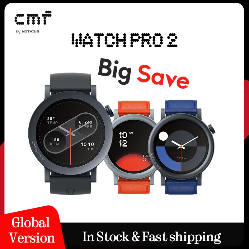 Global Version CMF by Nothing Watch Pro 2 1.32" AMOLED Bluetooth 5.3 BT Calls with AI Noise Reduction GPS Smartwatch CMF watch P smart watch