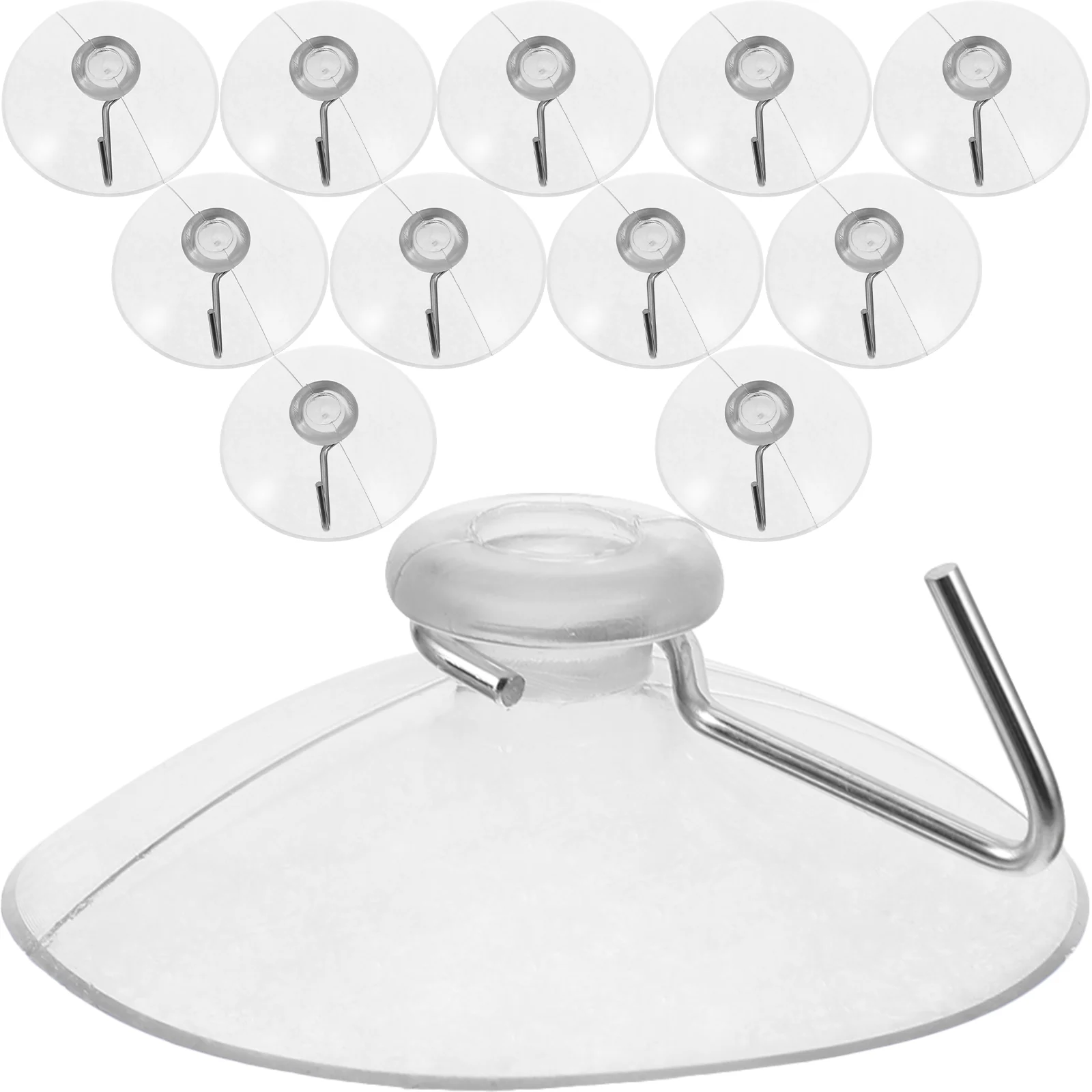 

Suction Cup Hooks PVC Heavy-duty Vacuum Transparent Wall Hooks Hanger for Living Room Kitchen Bathroom