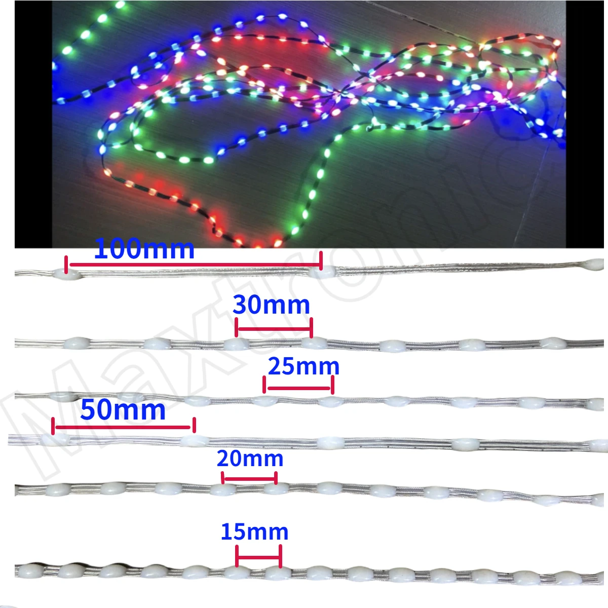 1000-3000PCS Smart WS2811 LED Strip Light RGB Addressable DC12V 15/20/25/30/50/100mm Spacing Full Color IP67 for Christmas Decor 5 S24e78586ee28420c8a106707061ec910y