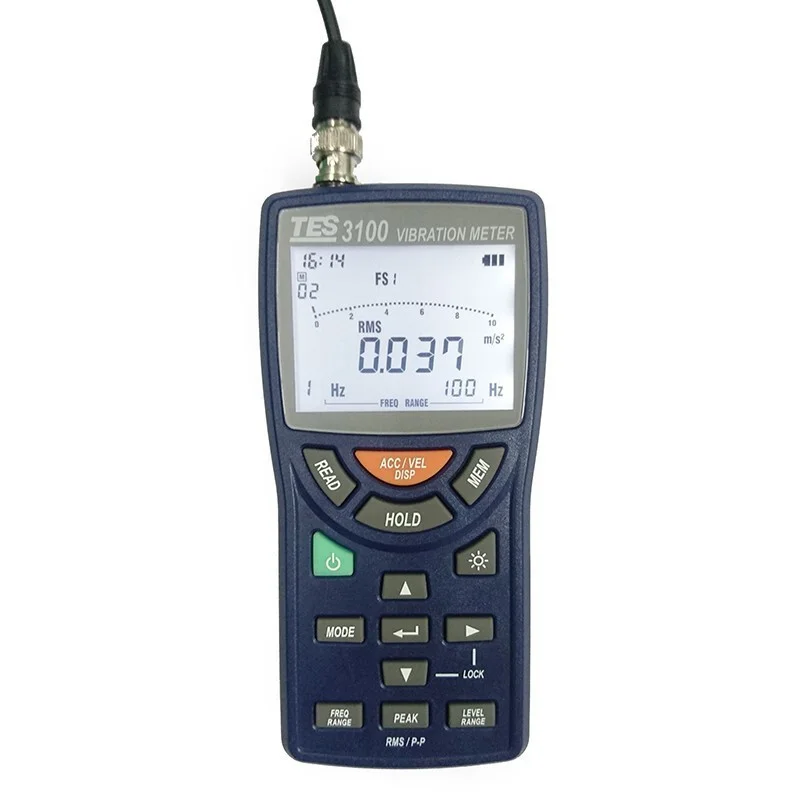 TES-3100 portable vibration instrument Displacement velocity acceleration vibration measurement instrument 3
