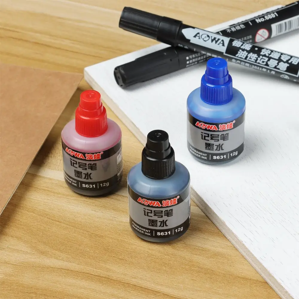 12ml Marker Ink Waterproof Instantly Dry Graffiti Paint Pen Oil Ink Refill Marker Pens Black Red Blue Optional Stationery pen marker permanent marker pen permanent marker paint marker pen markers pen marker pens marker pen art marker pens paint marker pens