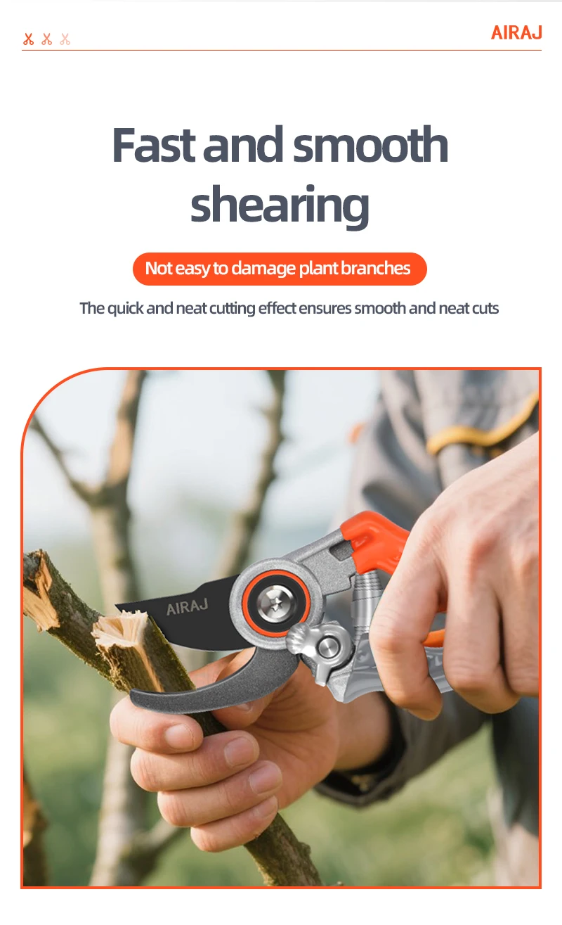Professional Pruning Shears - Adjustable Multi-Gear Garden Trimmer
