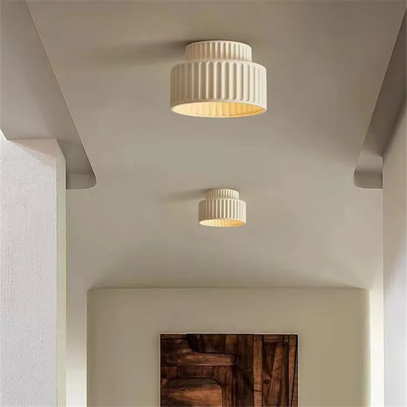 

Tristan Flush Mount ceiling light Nordic minimalist lamp Creamy Wabi Sabi Style Lights E27 Bedroom Home Decor hallway light