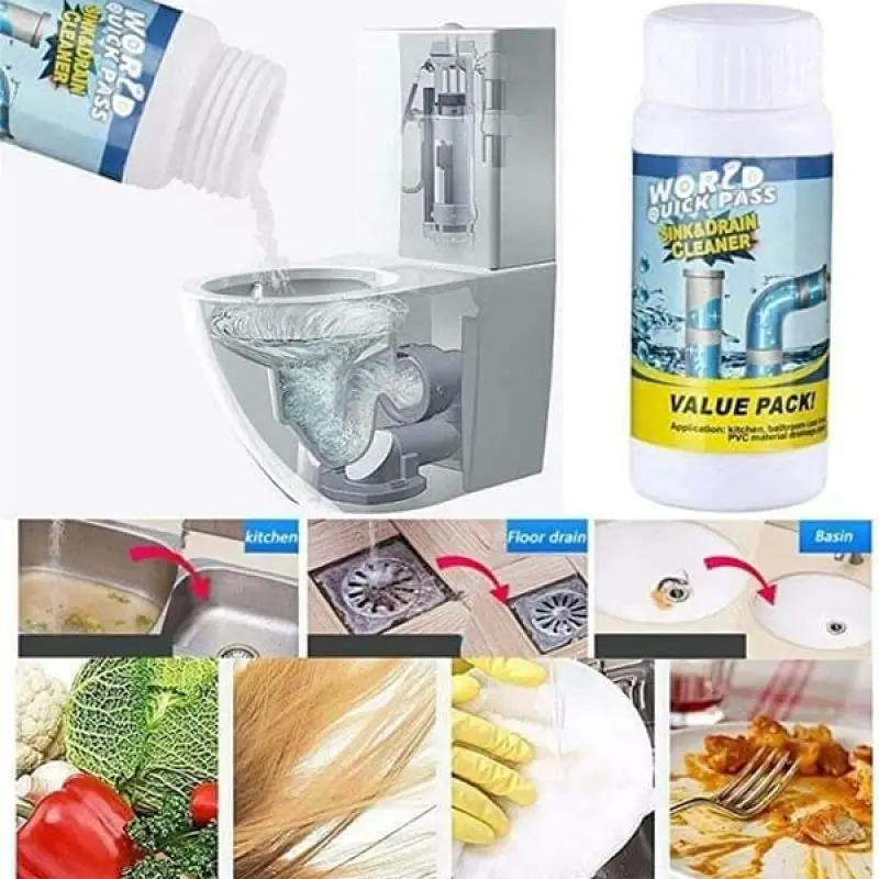 Drain Cleaner 100g Powerful Drain Cleaner Kitchen Pipe Dredging Agent Dredge Deodorant Toilet Sink Drain Cleaner Sewer Fast Cleaning Tools