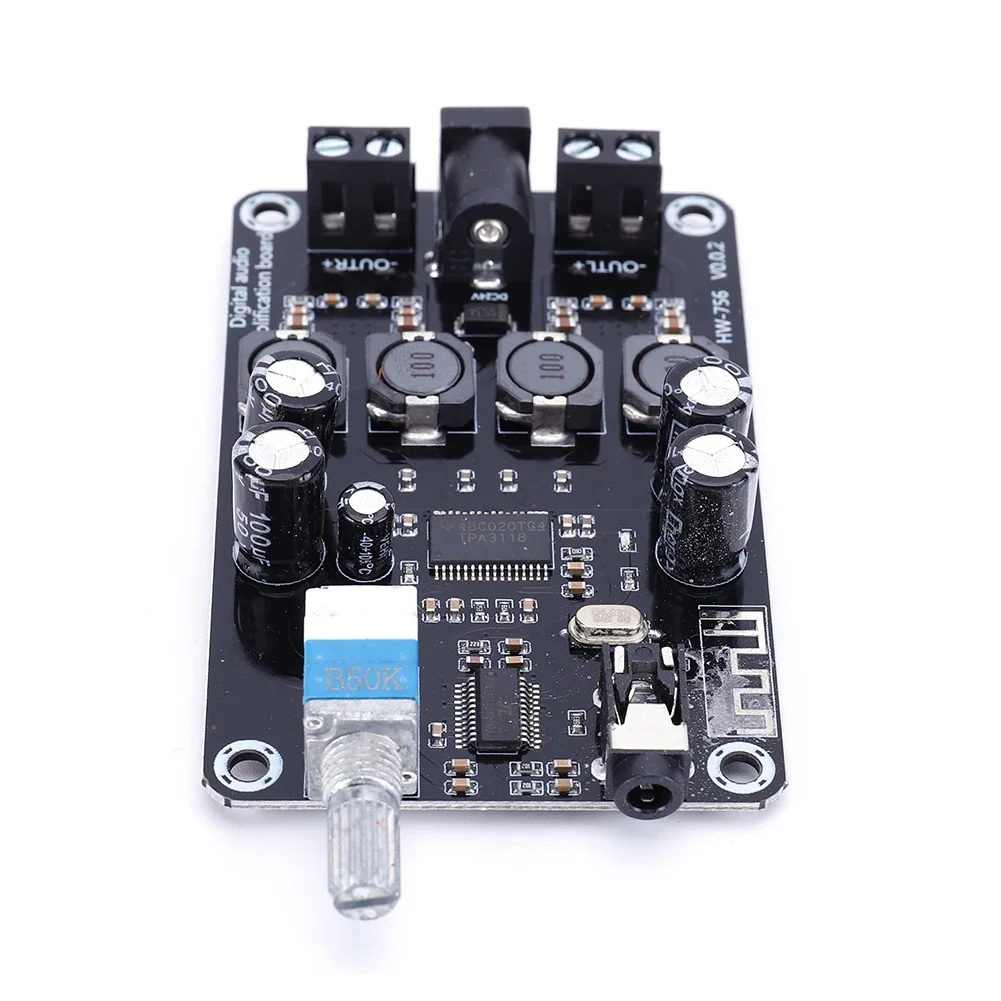 XH-A415 DC12-24V TPA3118D2 50W+50W Bluetooth5.0 AUX 3.5mm audio jack Dual Channel High-Power Adjustable Audio Amplifier Board