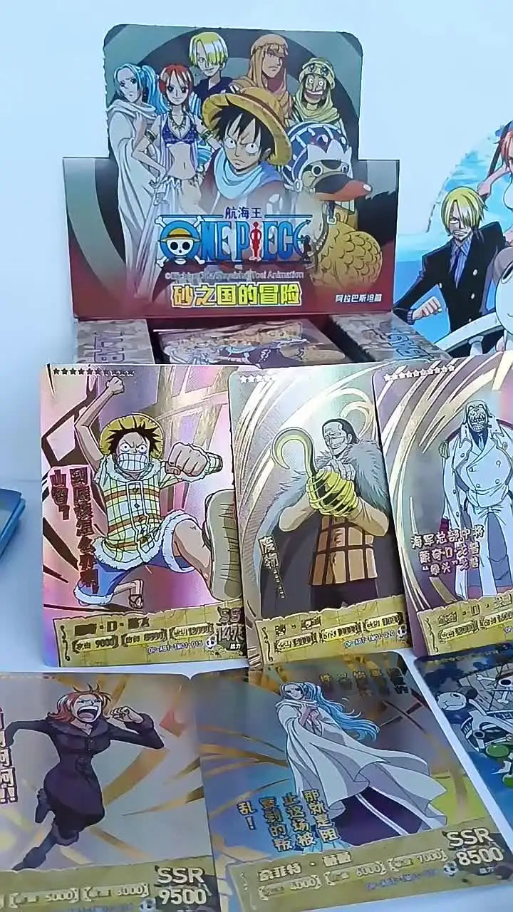 Cartões de coleção de uma peça, caixa de reforço rara, anime luffy
