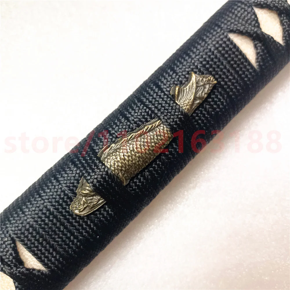 Unique Tsuka Handle Hilt Alloy Fuchi Menuki Kashira For Japanese Japan Samurai Katana Sword Fittings Fish Theme Real Rayskin New 3