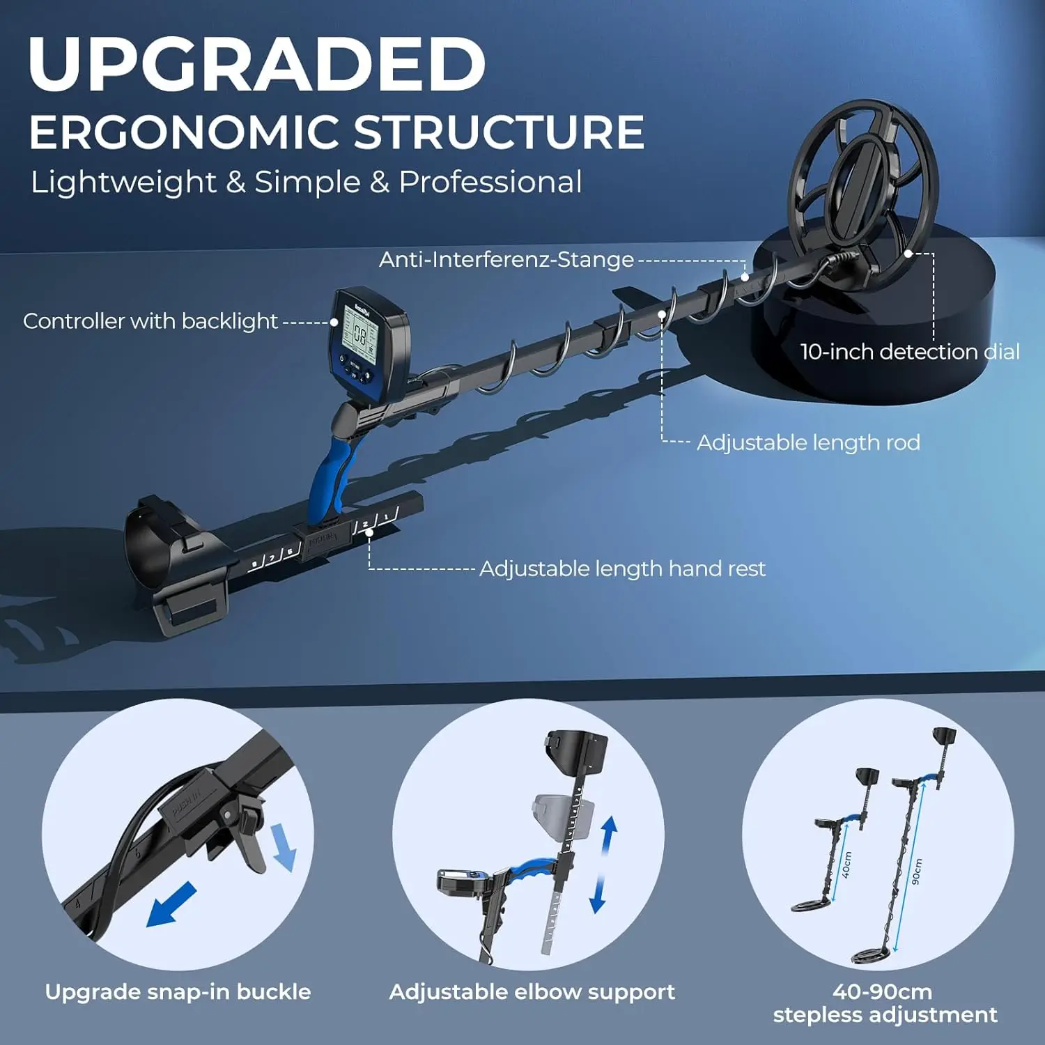 Metal Detector for Adults Higher Accuracy Metal Detectors with Treasure Hunt for Professional or Beginner Advanced US Microchip