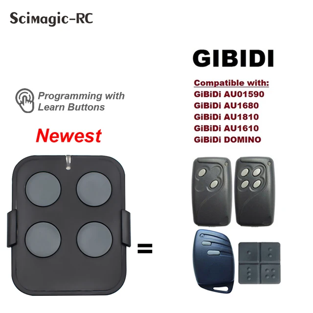GIBIDI Garage Door Gate Opener Remote Control GIBIDI AU01590 AU1600 AU1610 AU1680 AU1810 DOMINO Handheld Transmitter Controller 1