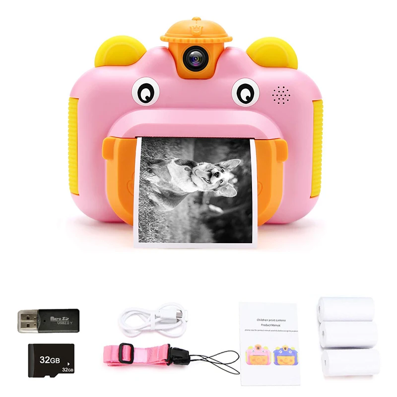 Appareil Photo Numérique À Impression Instantanée Pour Enfant, Jouet Avec  Imprimante Thermique Vidéo, Cadeau D'anniversaire Pour Garçon Et Fille -  Toy Camera - AliExpress