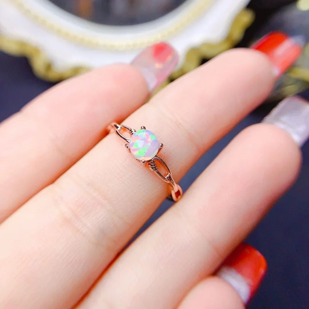 

S925 Sterling Silver Opal Sapphire Magnesium Aluminum Garnet Diopside Topaz Natural Gemstone Jewelry Ring Women Free Shipping