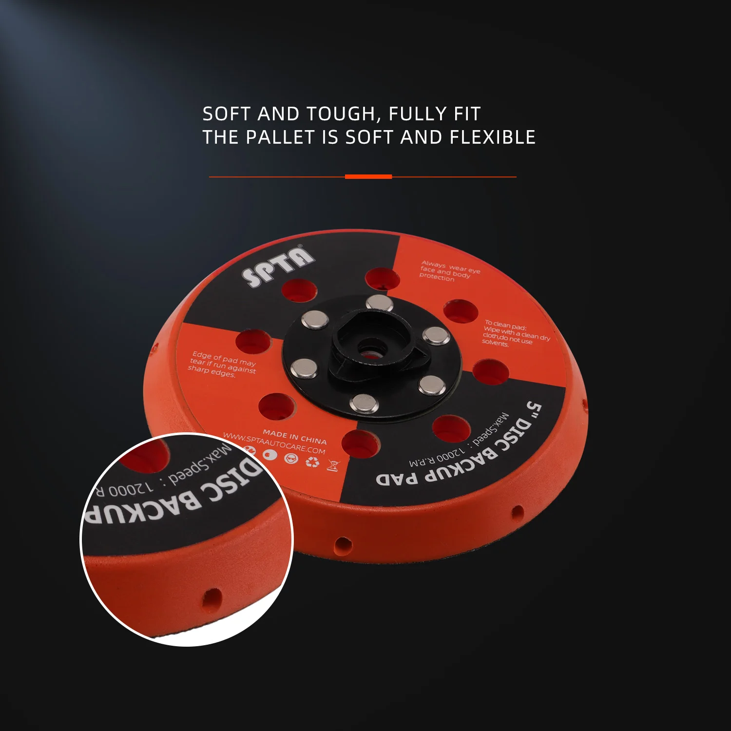 Backing Plate For Polisher SPTA 5 inch 6 inch Backing Plate Hook and Loop with Heat Emission Holes for Dual Action DA Polisher 125mm 150mm