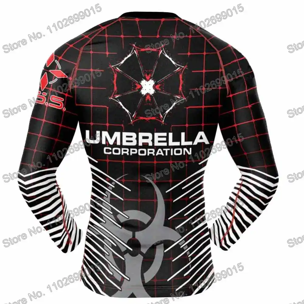Umbrella Diving T-Shirt Tight Long Sleeve Rash Guard BJJ MMA Swimwear Men Surf Clothing Beach Floatsuit Women GYM Tops Sports