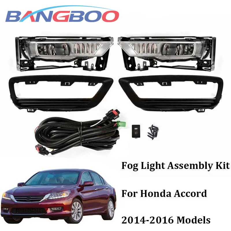 

1Set Front Bumper Fog Light Assembly Set For HONDA ACCORD 2014 2015 2016 USA TYPE Fog Lamp Harness