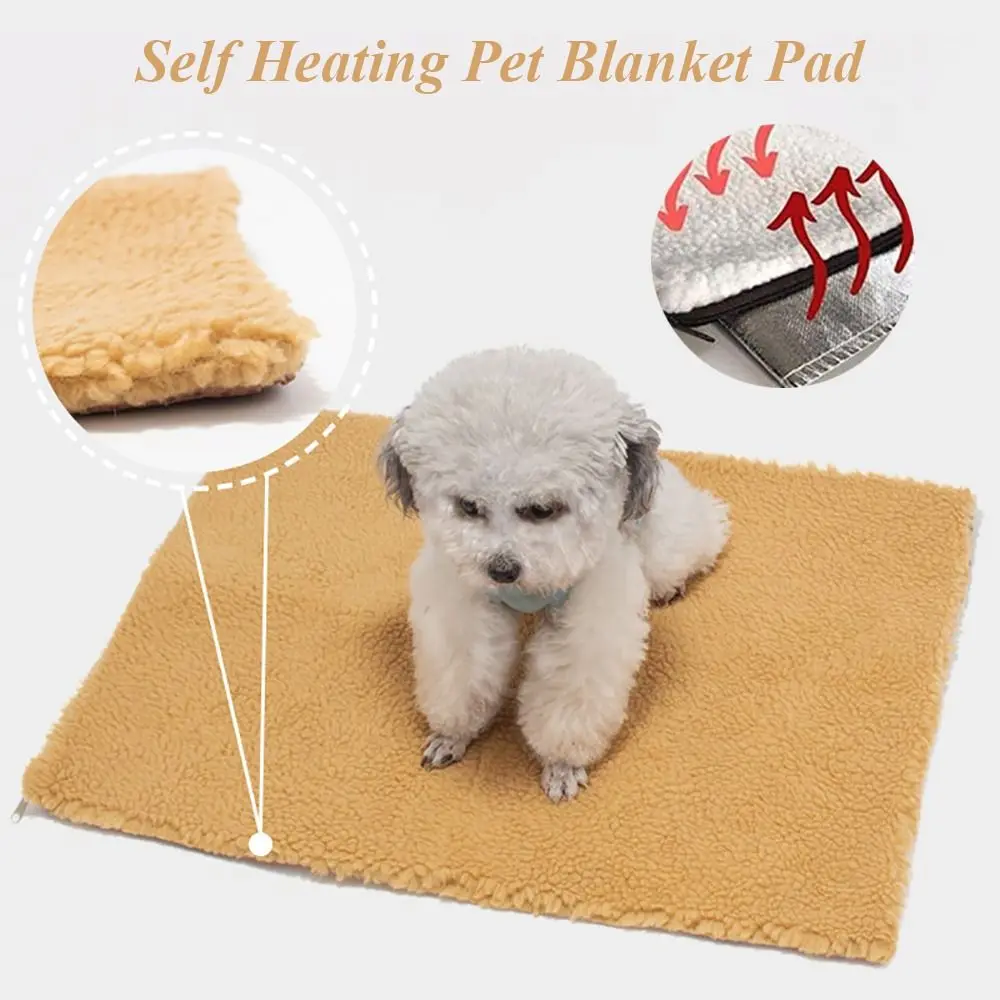 Household Portable Soft Pet Supplies Cat Pad Fleece Mat Self Heating Pet  Blanket Warm Thermal Rug