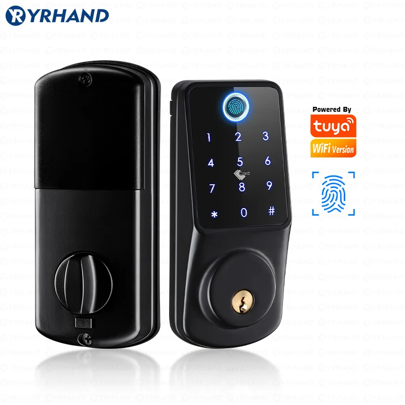 

Tuya Wifi APP Smart Remote Control Fingerprint Biometrics Password Card Code Deadbolt Automatic Latch Lock