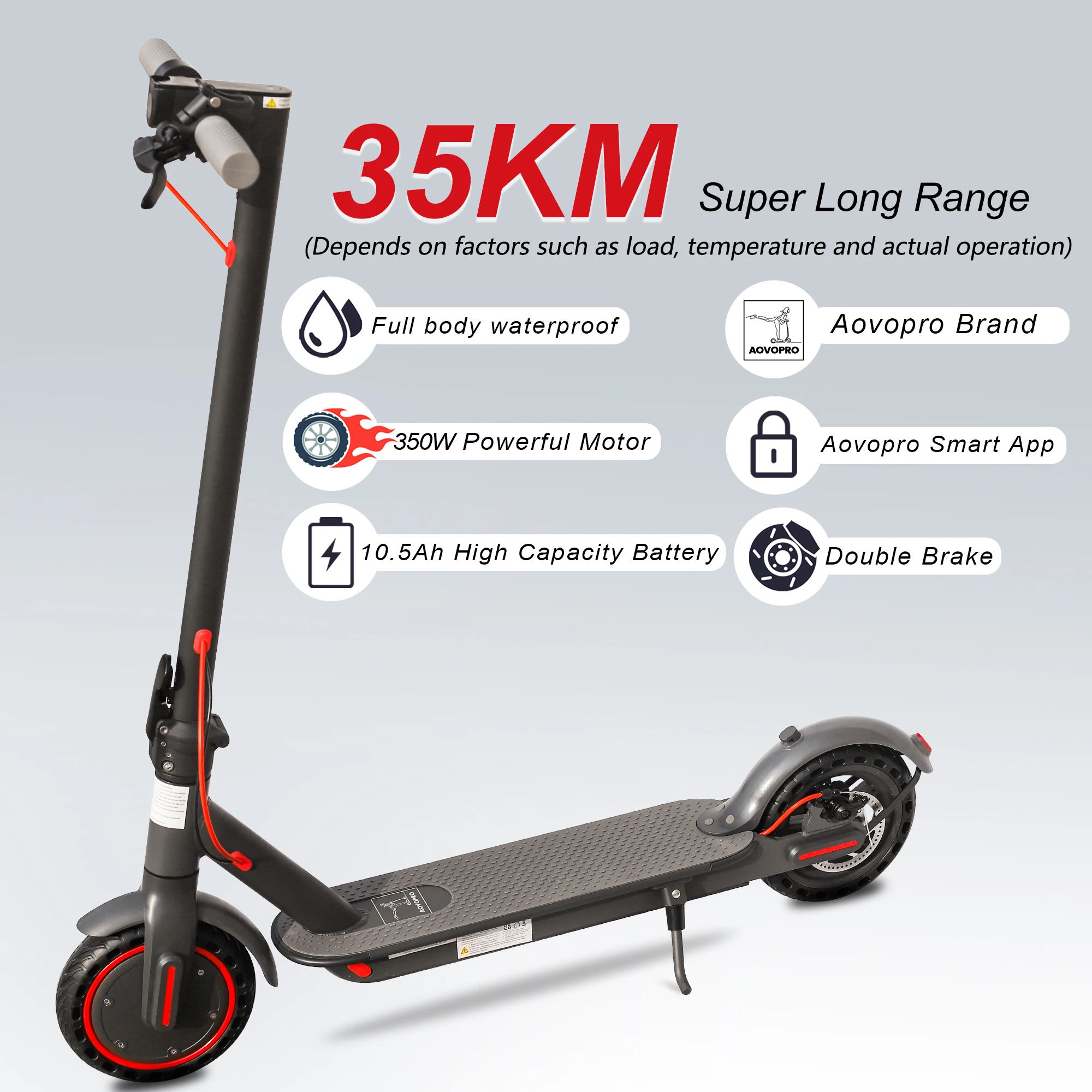 Aovopro – Trottinette Électrique Pliable Intelligente Es80, 350w