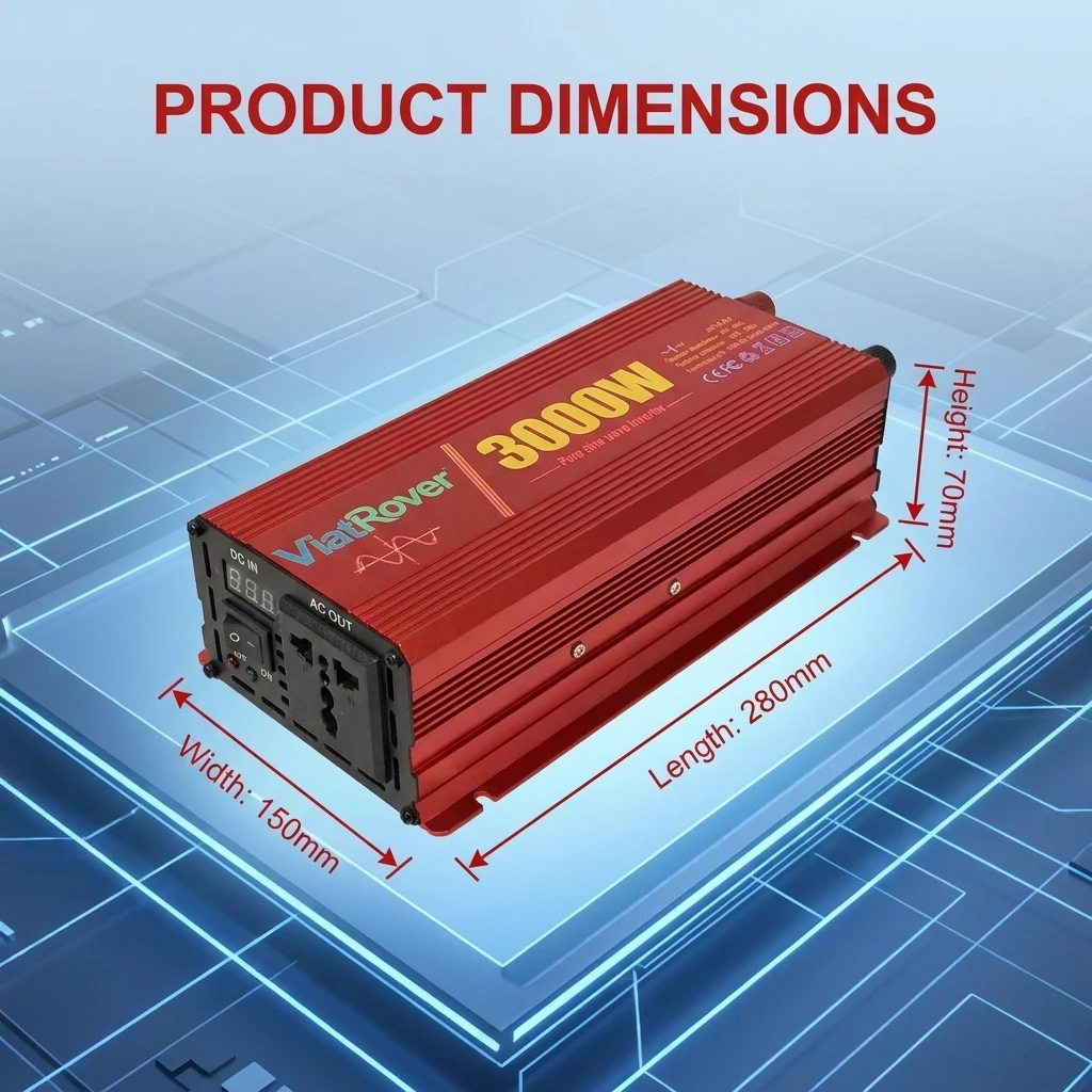 다용도 순수 정현파 인버터 1200W/2000W/2600W (노트북, 휴대폰, 태블릿용) - 가정, 자동차, RV 호환 110V-120V 220V-240V