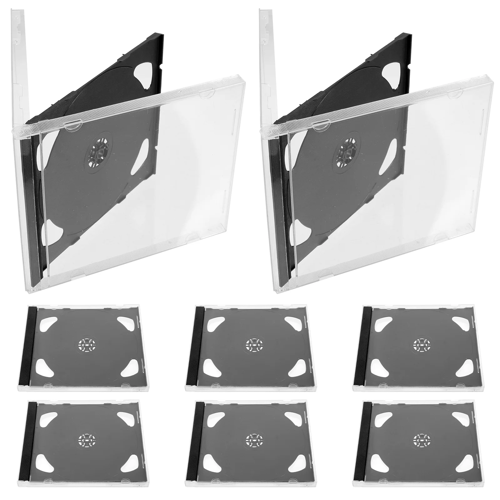 6pcs Clear CD Jewel Cases CD Boxes Portable DVD Cases DVD Storage Cases