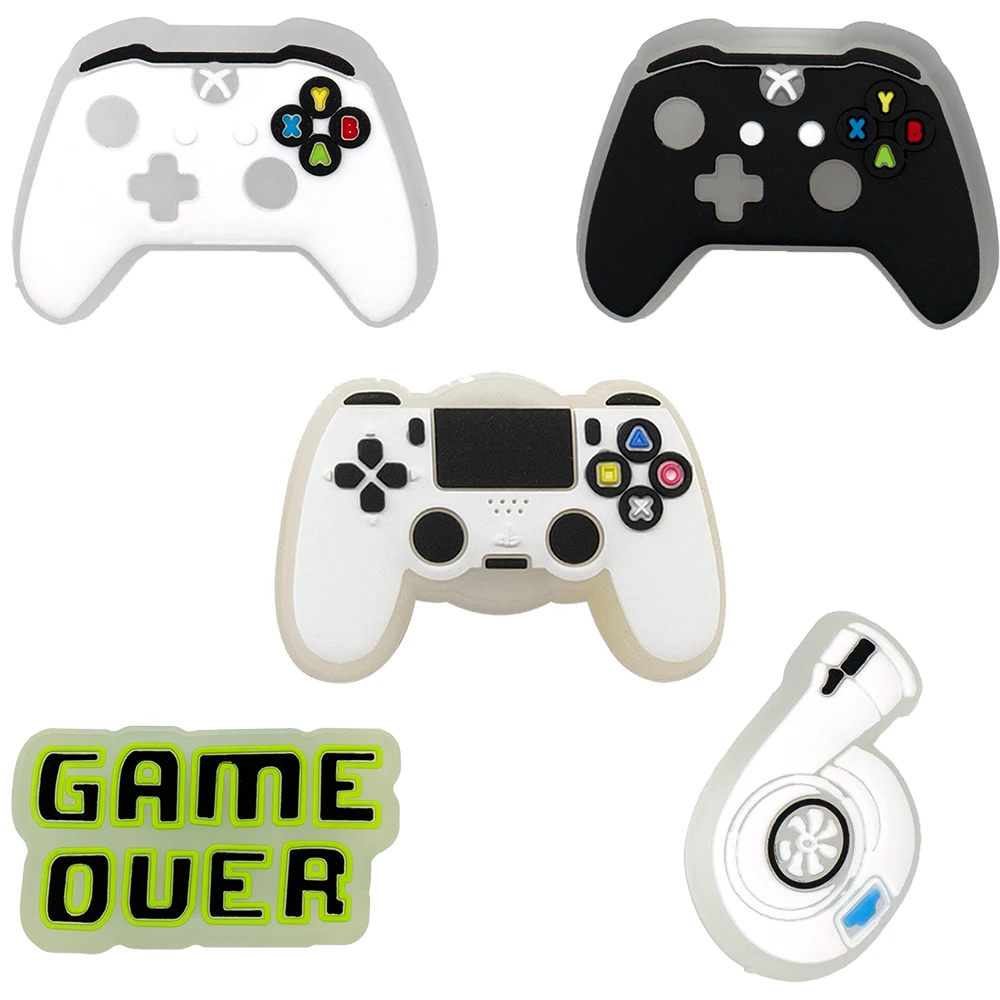 5PCS LED Clog Shoe Charms Cute Animal Duck Gamepad Pig Black Cat Shoe Buckle Accessories Pins for Women Men Cute Shoe Decoration view 2