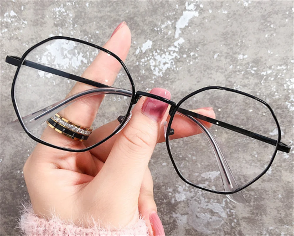 

Fashion Retro Octagon Eye wear Myopia Optical Mirror Anti-blue Light Glasses Eyeglasses Vision Care Unisex Eyeglass