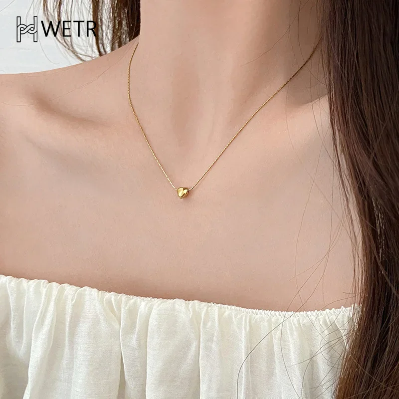 Minimalistische Schlüsselbein-Halsketten für Frauen, kleine Herz-LIEBE-Halsketten, zierlicher Modeschmuck