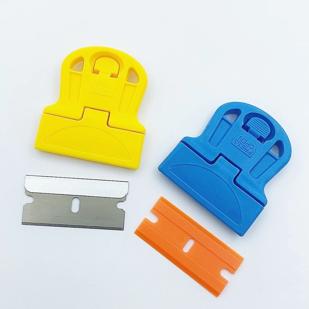 소형 면도날 스크레이퍼 자동차 접착제 데칼 스티커 라벨 제거 도구, 유리창 세라믹 스토브 청소 삽 뒤집개, 22 개/세트