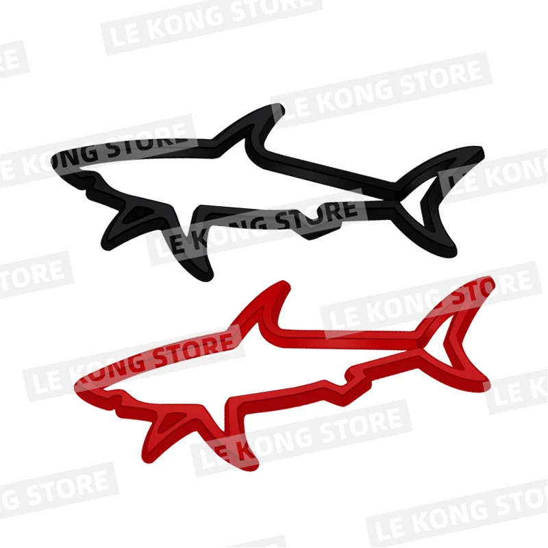 중공 물고기 상어 배지 자동차 머리 트렁크 바디 스티커 데칼 엠블럼 액세서리 Skoda Opel Jaguar Toyota Jeep Metal Car Styling