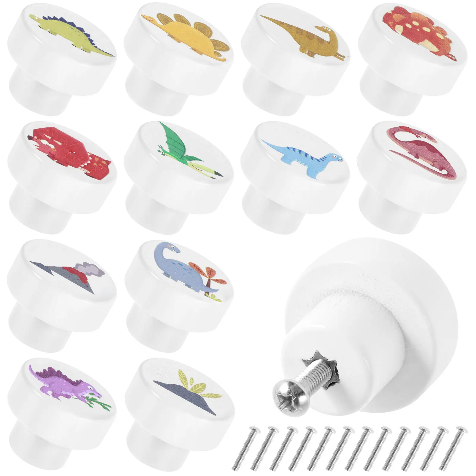 

12 шт., деревянные ручки для ящиков с винтами, 35 мм