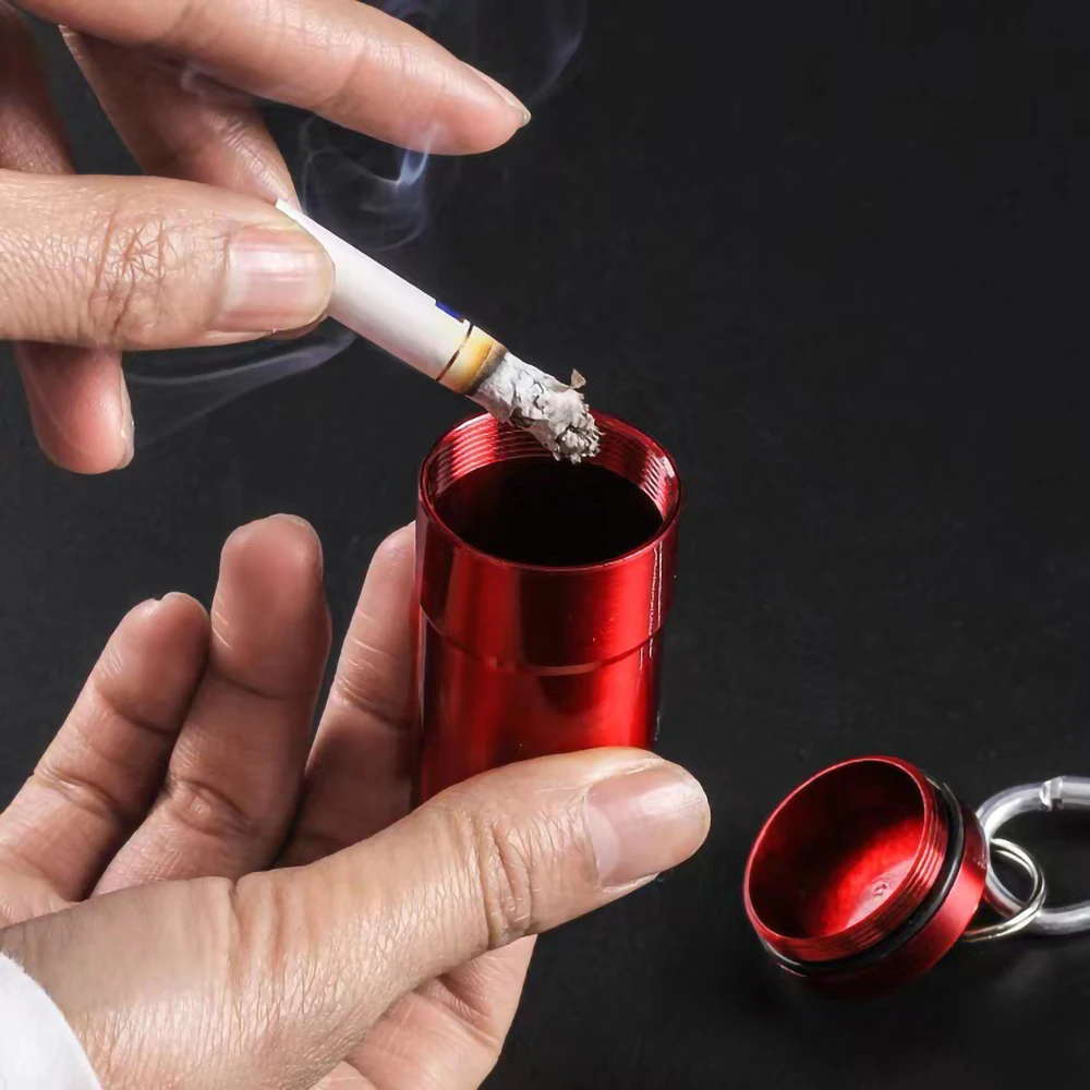 Portable Ashtray Cigarettes Ashtray with Carabiner Mini Outdoor