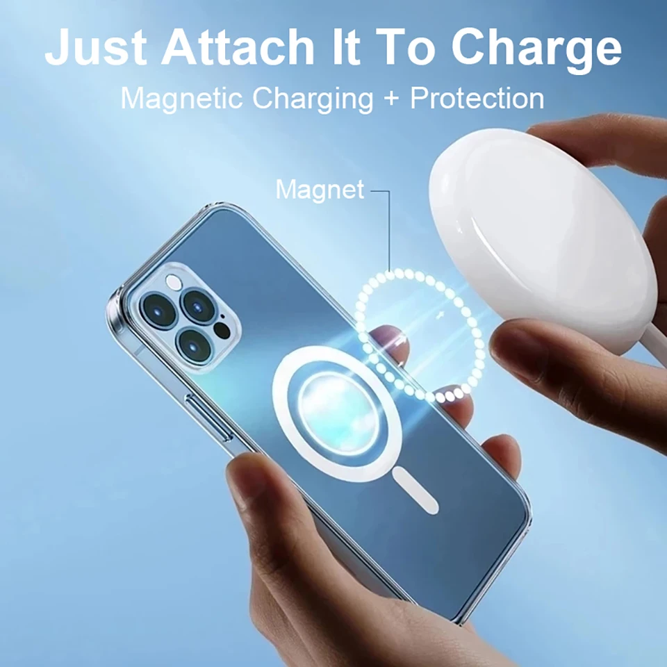 mous wallet For Magsafe Magnetic Clear Protection Case For iPhone 13 12 Mini 11 Pro Max Cover Wireless Charging Soft Phone Case Accessories cell phone lanyard pouch