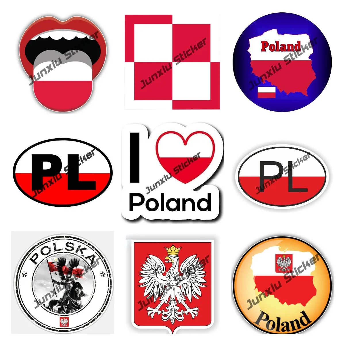 Creative Car Sticker Poland Polska Reflective Car Accessories Polish Coat of Arms Sticker Decal Vinyl Poland Flag PL Vinyl Decal