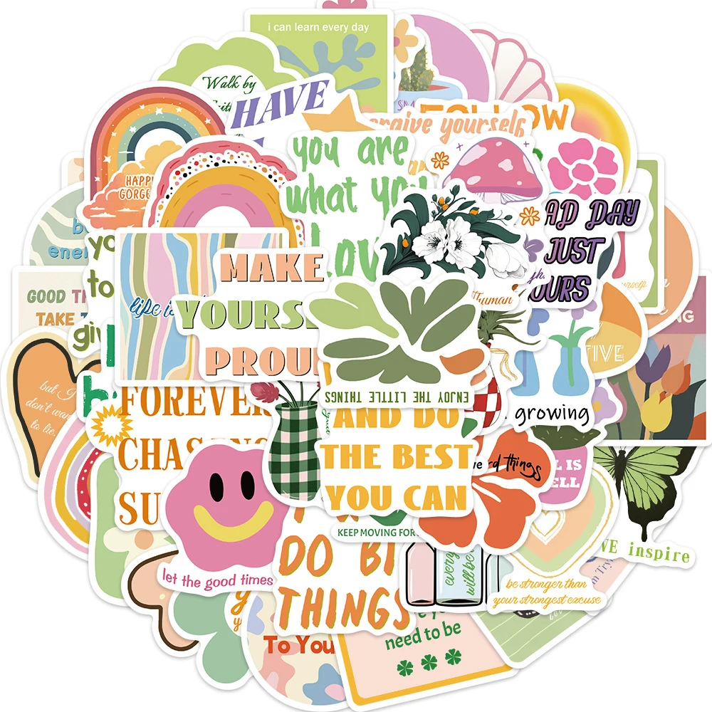 10/30/50PCS Cute Inspirational Girl Pink Style Cartoon Stickers Aesthetic DIY Laptop Stationery Decoration Decals Fun for Kids 80x30cm large small fresh art cloud sunset pure sky mouse pad korean style simple office girl desk pad laptop game pad