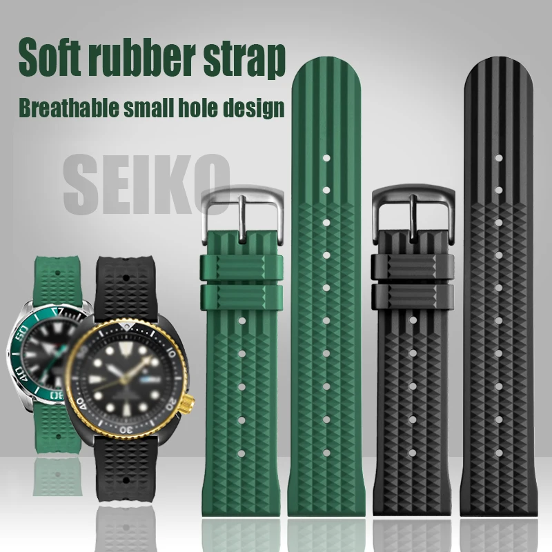 Per Seiko Iwc Omega Mido Cinturini In Silicone Sharkey Mm300 Sbdx001 6105 Bracciale Impermeabile Cinturino In Gomma Morbida Per Waffle 20Mm 22Mm