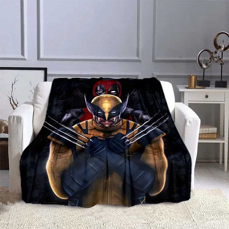 MINISO Marvel Deadpool Pattern Blanket Warm Soft Fluffy Kids and Adult Sofa Bed Throw Blanket Outdoor Travel Camping Sheet Gift 3